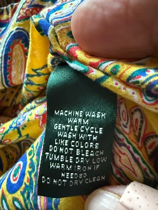 Lauren Ralph Lauren 2X Paisley Blouse Boho Tunic 100% Cotton Colorful Top - Picture 7 of 7